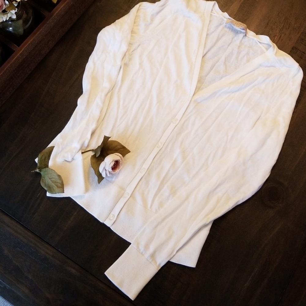 Loft white cardigan